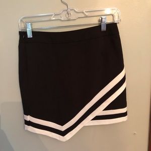 Black with White Stripe Mini Skirt